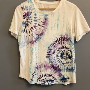 ⭐️ Northern Reflections White and Purple Tie-Dye Short Sleeve Tee